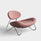 meadow lounge chair dusty rose & brushed steel