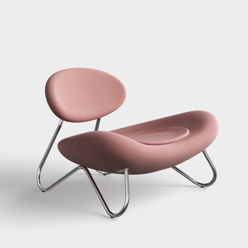 meadow lounge chair dusty rose & chrome