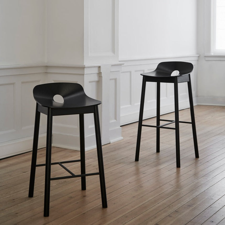 mono bar stool - black by woud at adorn.house