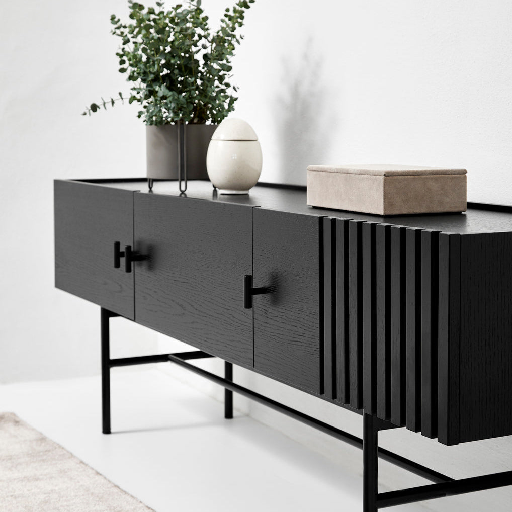 array low sideboard (150 cm) - black by woud at adorn.house