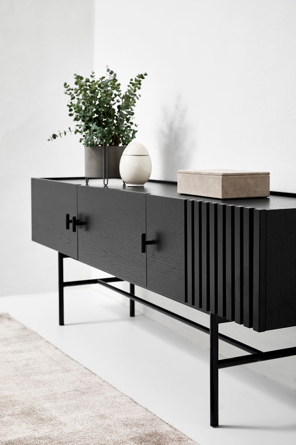 array wall-mounted sideboard (150 cm) - black by woud at adorn.house
