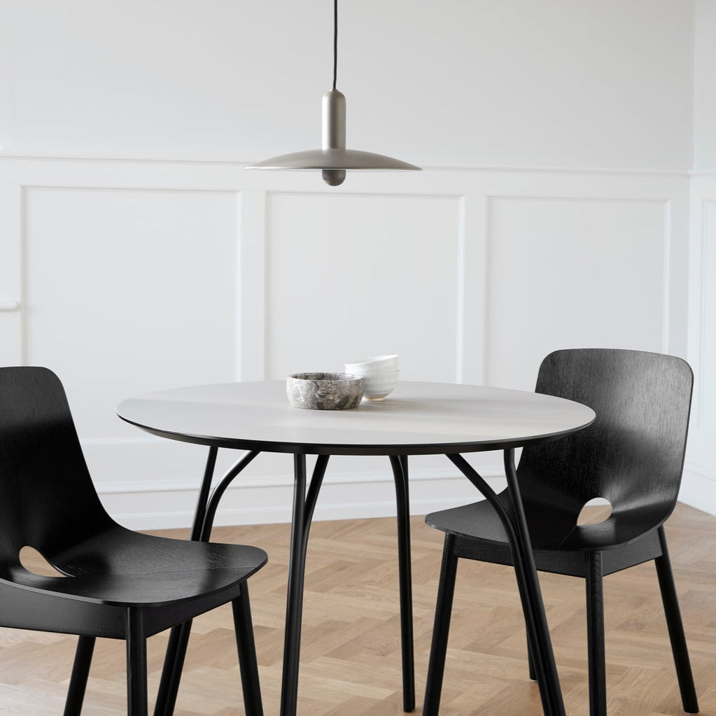 tree dining table 90 cm beige/black by woud at adorn.house