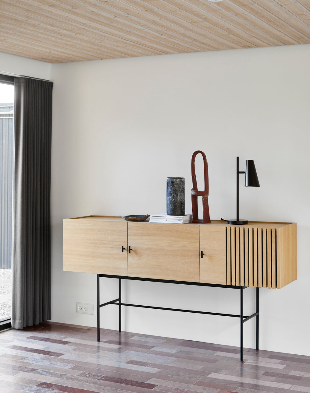 array sideboard (180 cm) - white pigmented oak by woud at adorn.house