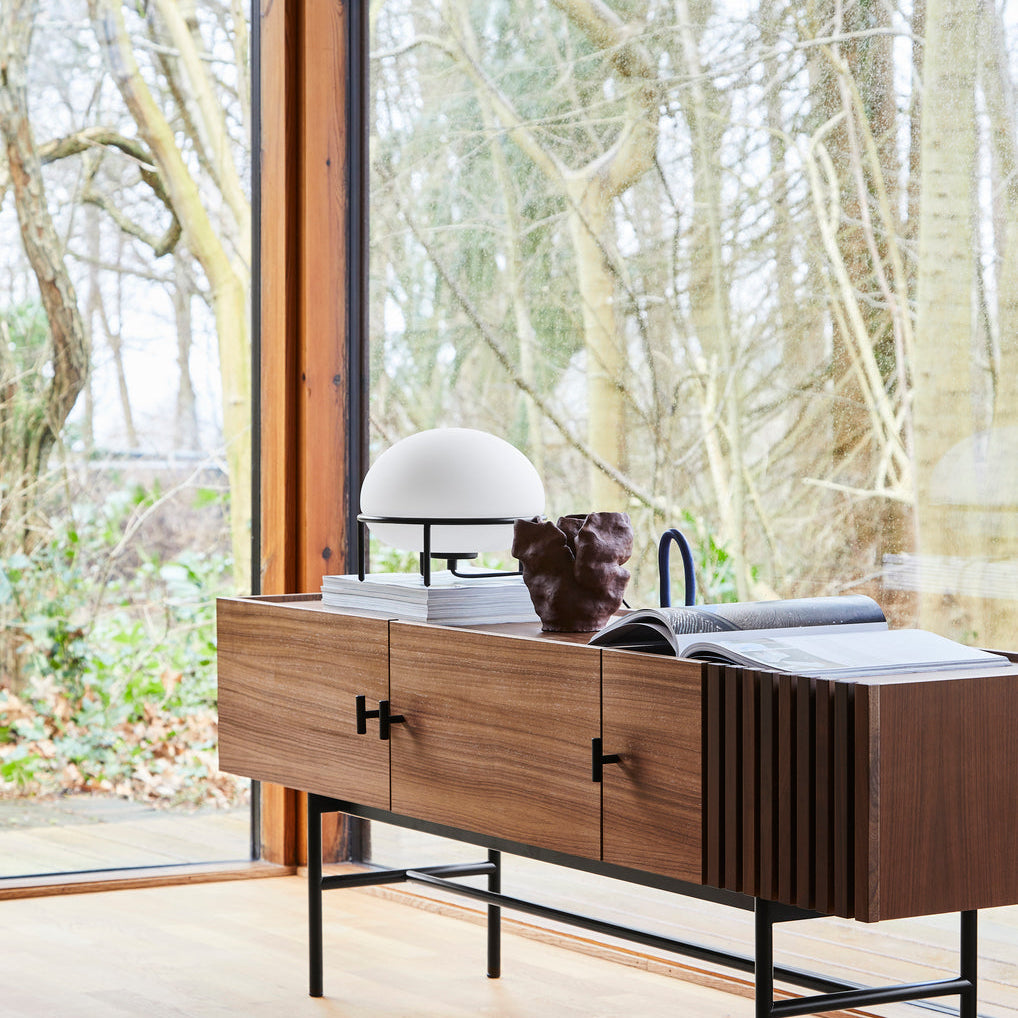 array low sideboard (150 cm) walnut by woud at adorn.house
