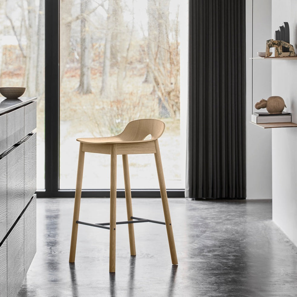 mono counter chair - white pigmented oak by woud at adorn.house