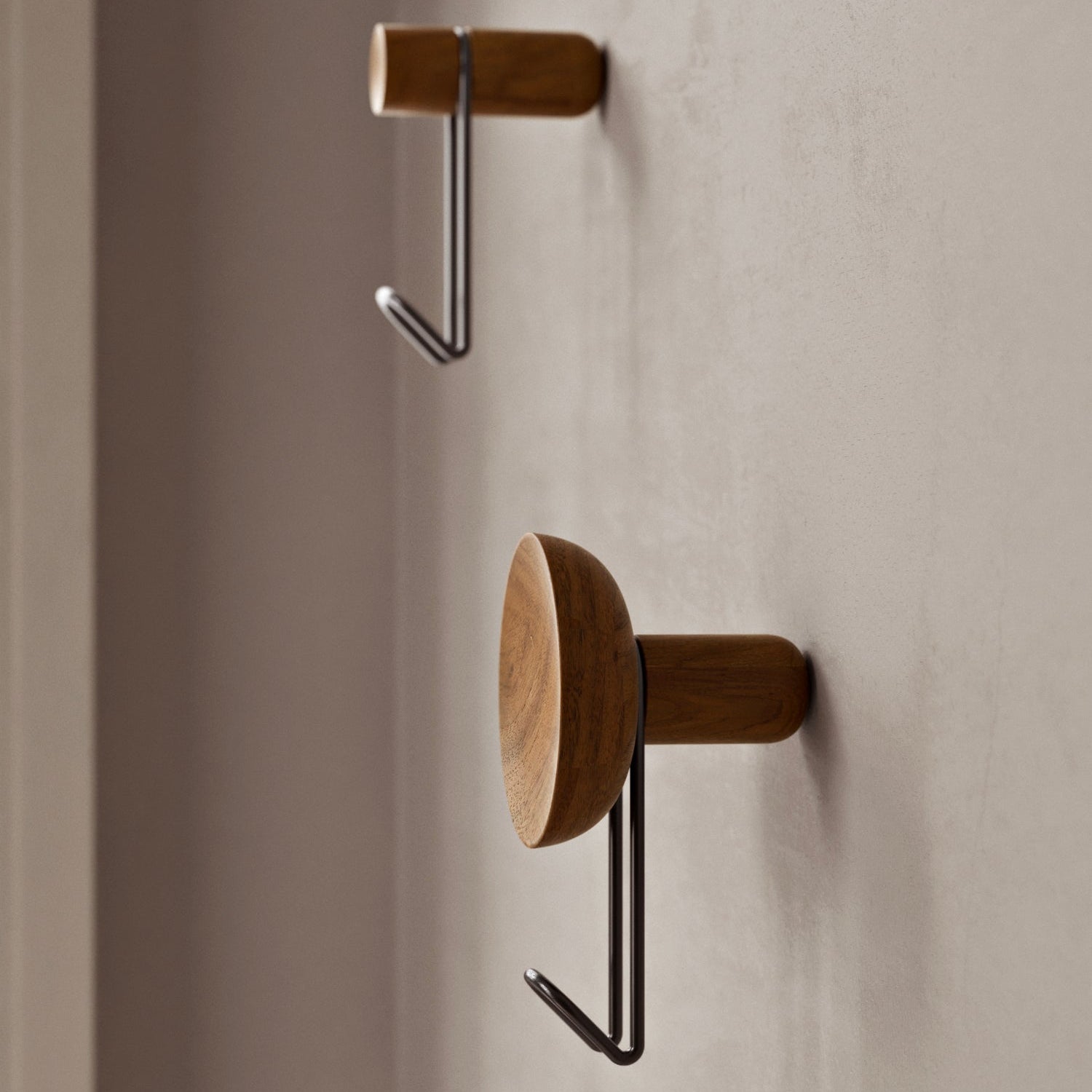 around wall hanger small walnut & black by woud at adorn.house