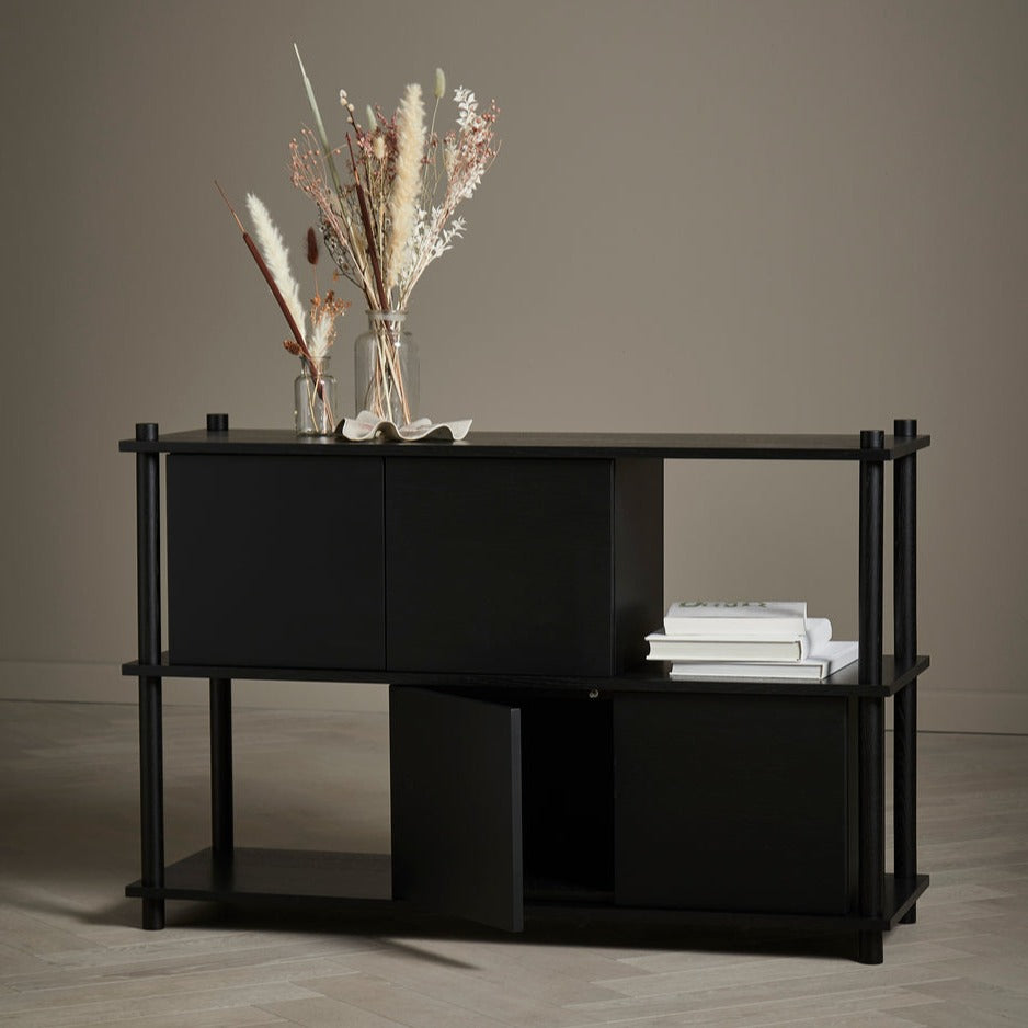 elevate 2 door cabinet black by woud at adorn.house