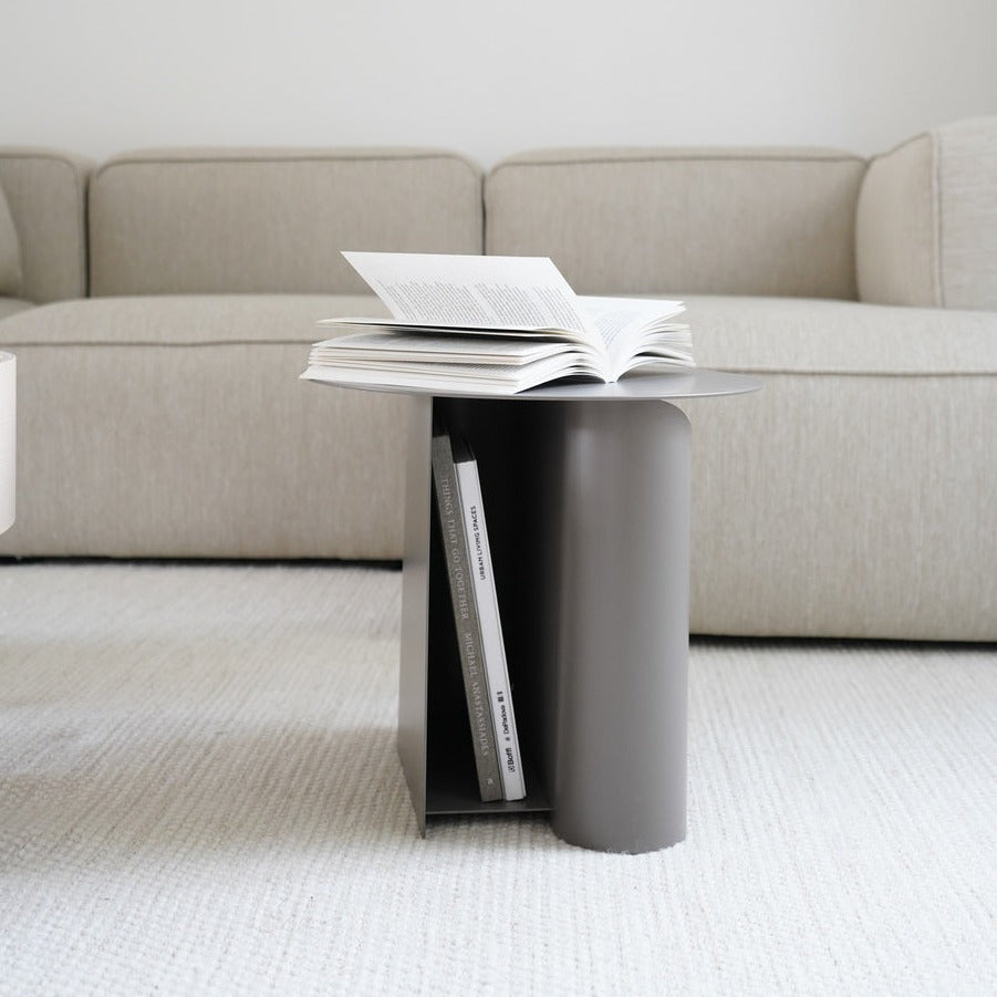 sentrum side table taupe by woud at adorn.house