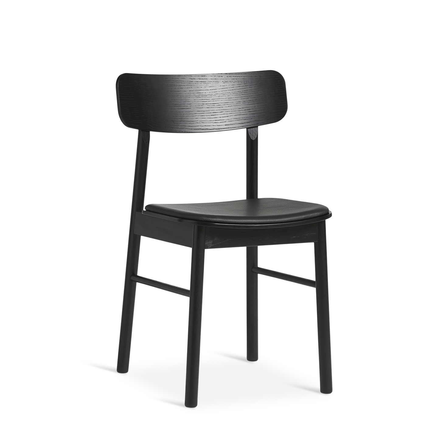 soma dining chair black w/ leather by woud at adorn.house
