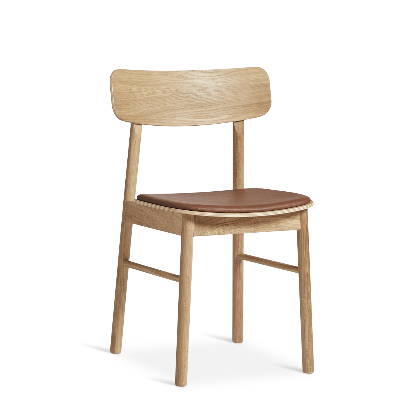 soma dining chair oiled oak w/ leather by woud at adorn.house
