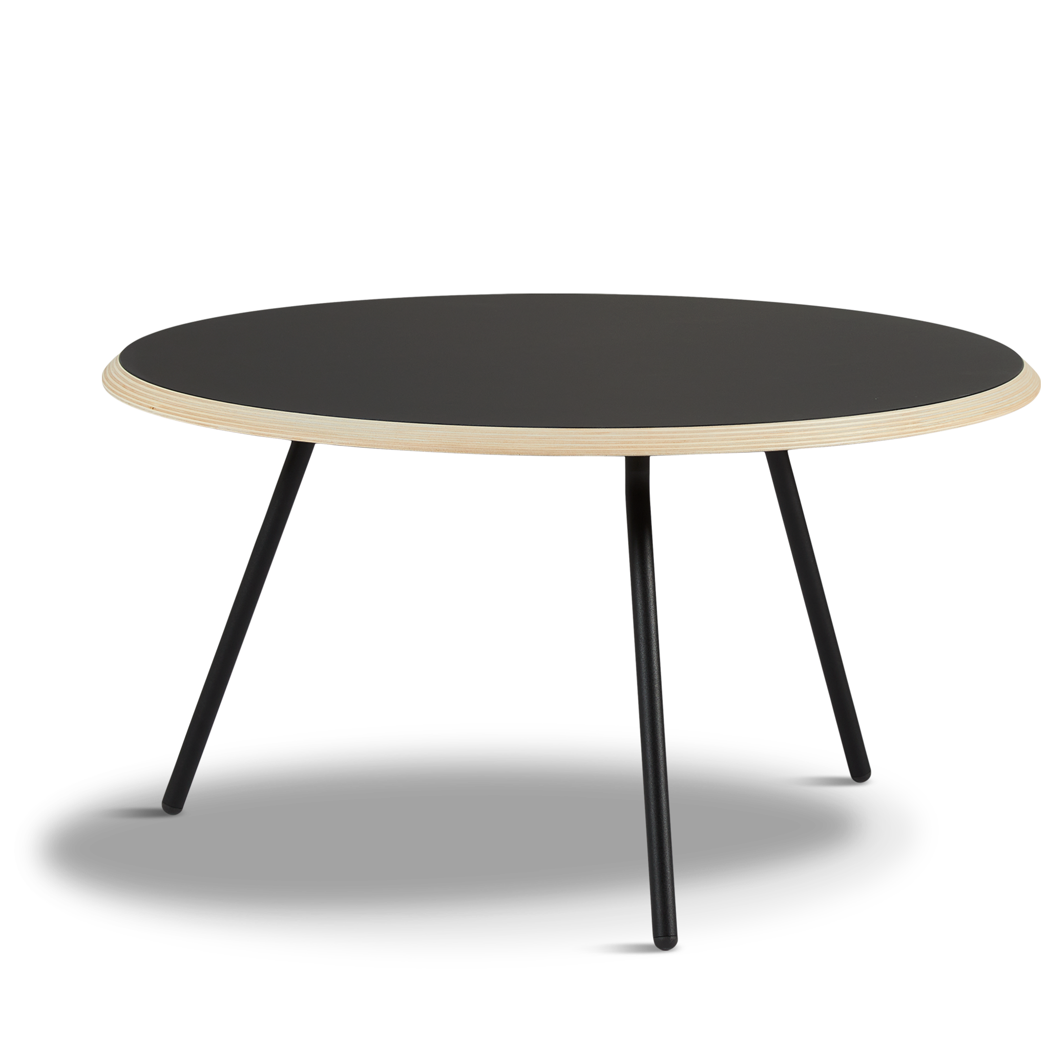 soround coffee table black 29.5” d x 16” by woud at adorn.house