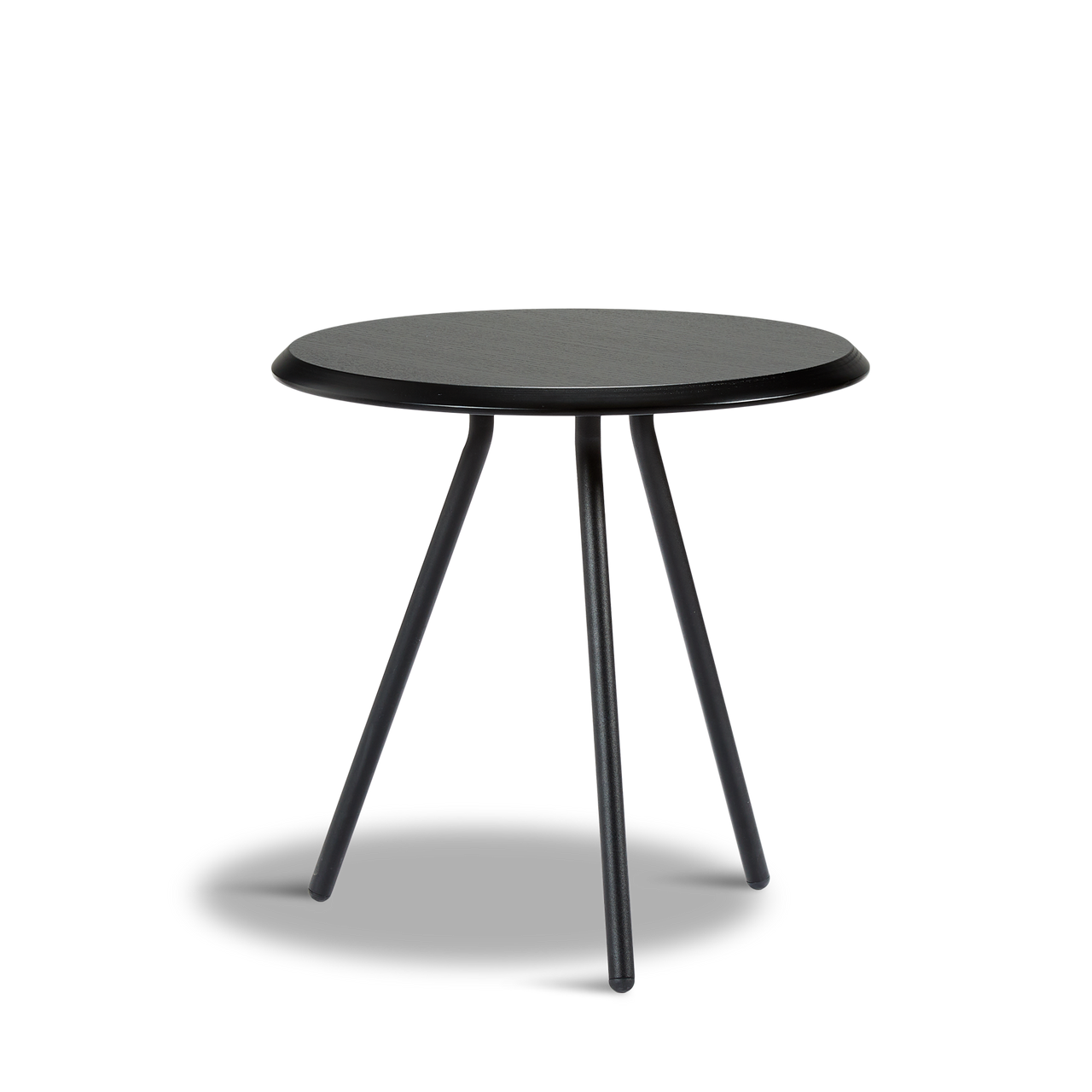 soround side table black ash 17.7” d x 17.5” h