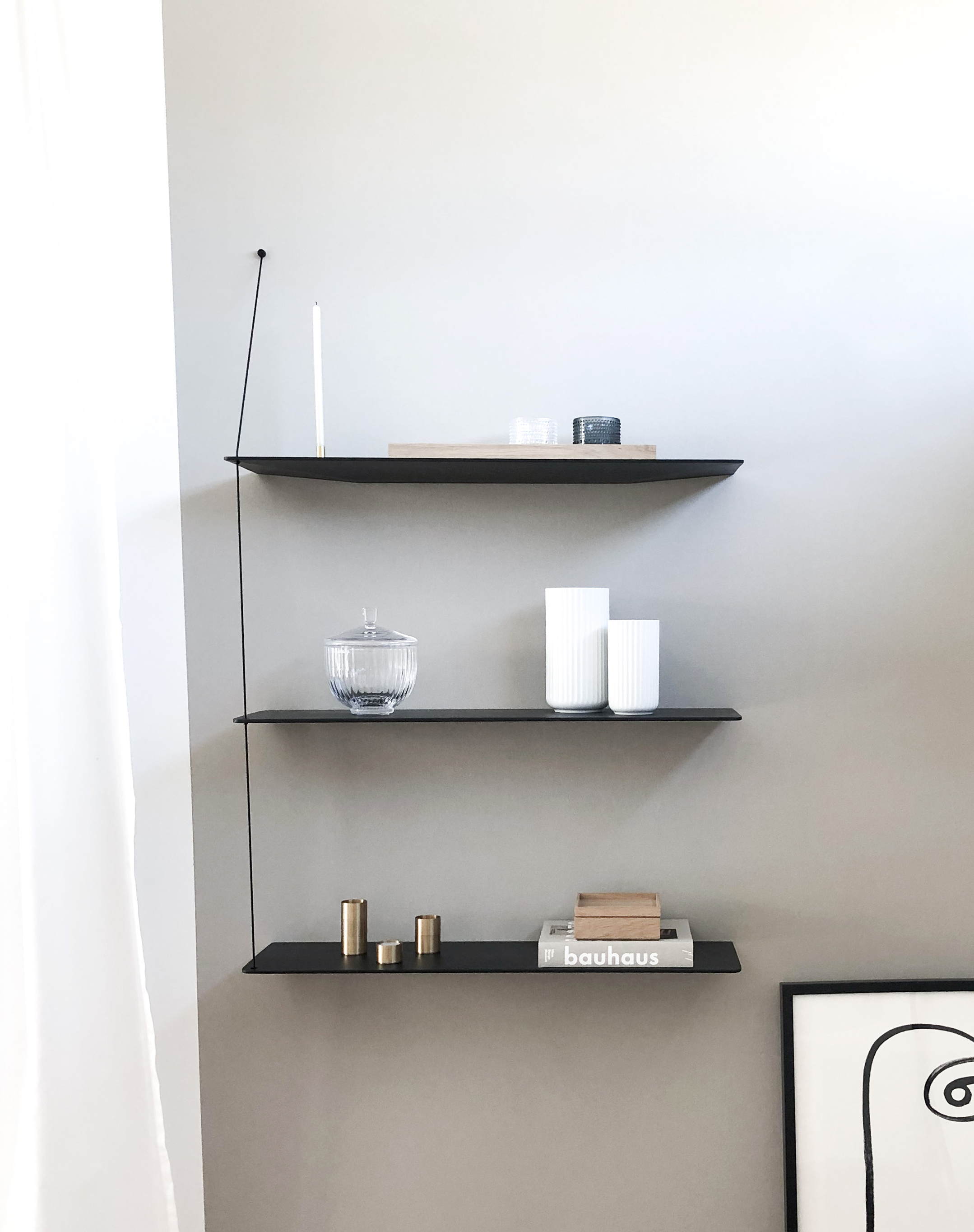stedge shelf 80 cm black by woud at adorn.house