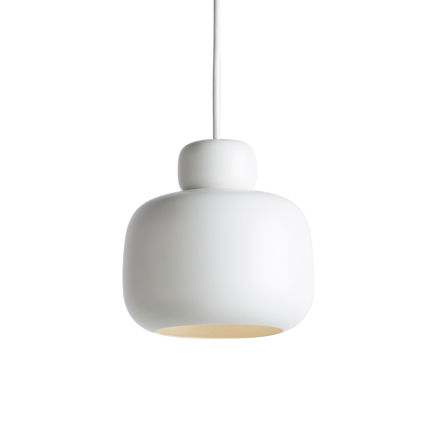 stone pendant small white by woud at adorn.house