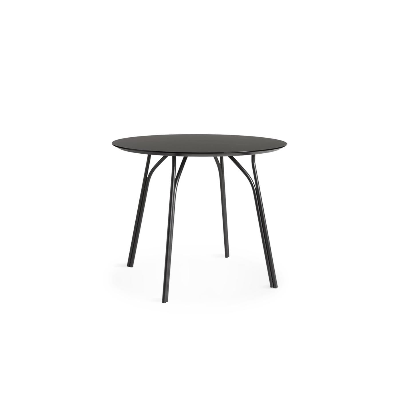 tree dining table 90 cm charcoal black/black by woud at adorn.house