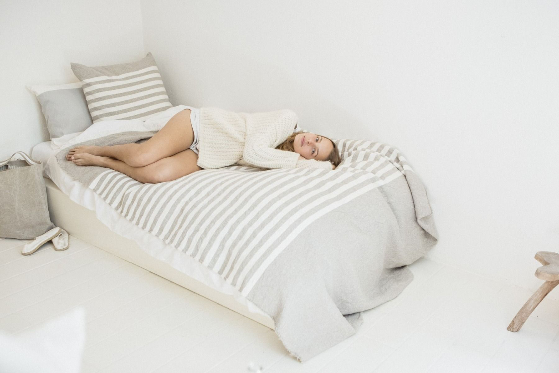 camille throw blanket linen by libeco on adorn.house