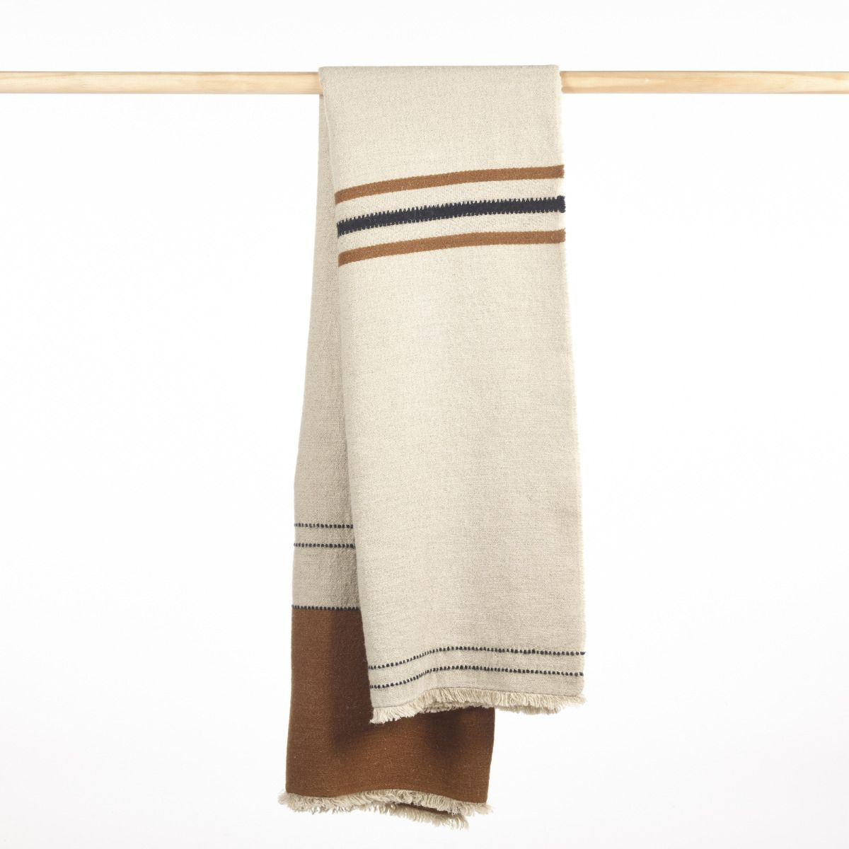 foundry throw blanket linen wool by libeco on adorn.house